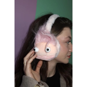 Açık Pembe Renk Canavar Figürlü Peluş Kulaklık