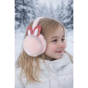 Açık Pembe Renk Kulak Figürlü Peluş Kulaklık