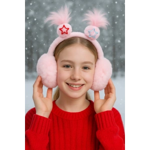 Açık Pembe Renk Saç Detaylı Peluş Kulaklık