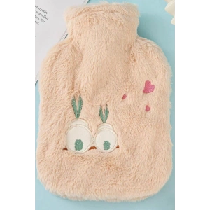 Açık Pembe Renk Tavşan Figürlü Peluş Sıcak Su Torbası