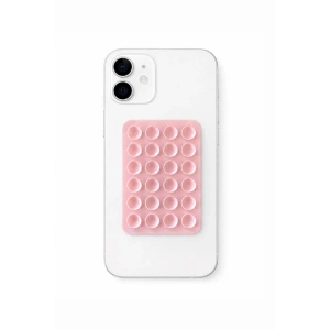 Açık Pembe Renk Vantuzlu Vakumlu Yapışkanlı Telefon Tutacağı