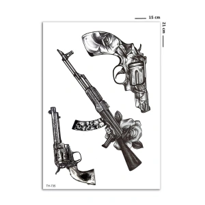 Ak47 Silah Keleş Geçici Dövme Tattoo
