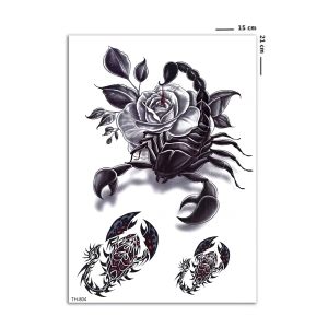 Akrep ve Gül Geçici Dövme Tattoo