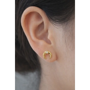 Altın Renk 14K Altın Kaplama Ay Figürlü Xuping Küpe (Çift)