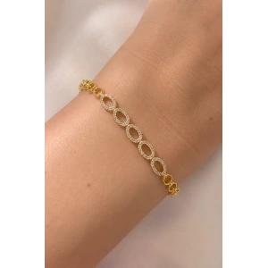 Altın Renk 14K Altın Kaplama Taşlı Bileklik