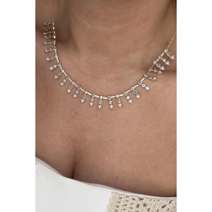 Altın Renk 14K Altın Kaplama Taşlı Kolye