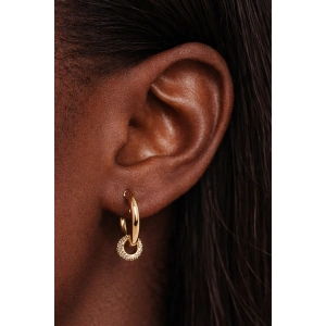 Altın Renk 14K Altın Kaplama Tx Halka Küpe (Çift)