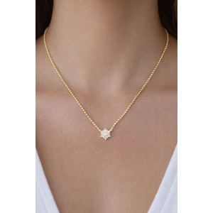 Altın Renk 14K Altın Kaplama Vip Ezme Zincir Kolye