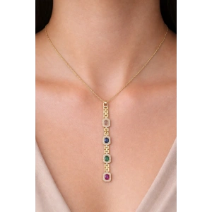 Altın Renk 14K Altın Kaplama Y Kolye