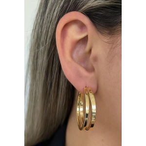 Altın Renk 25MM Halka Küpe (Çift)