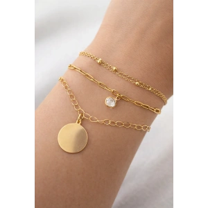 Altın Renk 3lü Çelik Bileklik