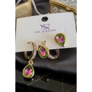 Altın Renk 3lü Ysx Küpe Set