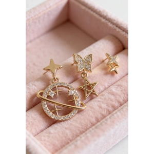 Altın Renk 3lü Ysx Küpe Set