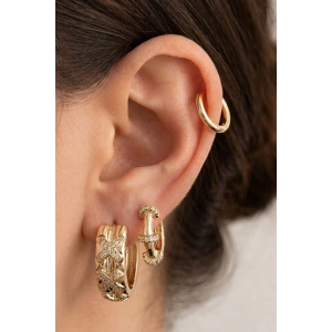 Altın Renk 3lü Ysx Küpe Set