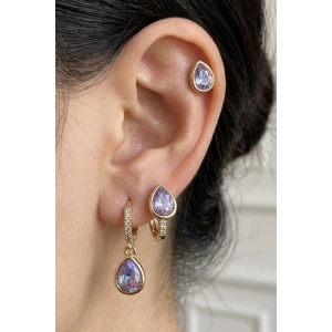 Altın Renk 3lü Ysx Küpe Set