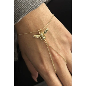 Altın Renk Arı Figürlü 14K Altın Kaplama TX Şahmeran