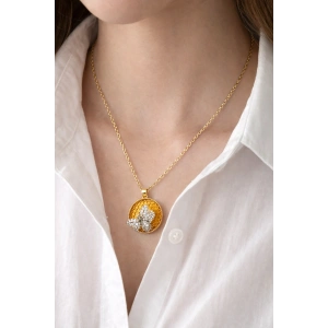 Altın Renk Arı Figürlü Çelik Kolye