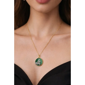 Altın Renk Arı Figürlü Çelik Kolye