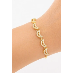 Altın Renk Ay Figürlü Kelepçe Bileklik