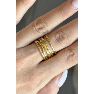 Altın Renk  Ayarlanabilir Çelik Yüzük