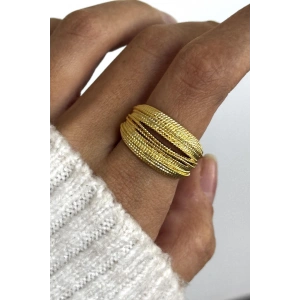 Altın Renk Ayarlanabilir Çelik Yüzük