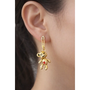 Altın Renk Ayıcık Figürlü 14K Altın Kaplama Xuping Küpe (Çift)