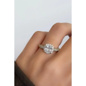 Altın Renk Baget Xuping Taşlı Yüzük (8 Numara)