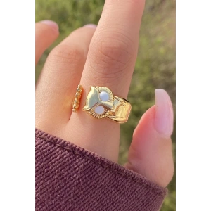 Altın Renk Baykuş Figürlü Metal Ayarlanabilir Yüzük