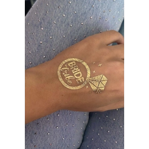 Altın Renk Bride Tribe Yazılı Dövme Tattoo