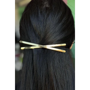 Altın Renk Çarpı Figürlü Metal Otomat Toka