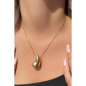 Altın Renk Çelik Bottega Kolye