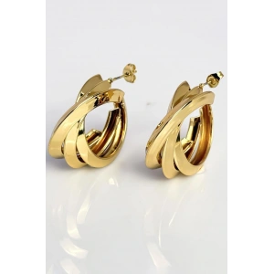 Altın Renk Çelik Halka Küpe (Çift)