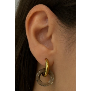 Altın Renk Çelik Halka Küpe (Çift)