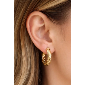 Altın Renk Çelik Halka Küpe (Çift)