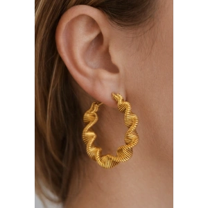 Altın Renk Çelik Halka Küpe (Çift)