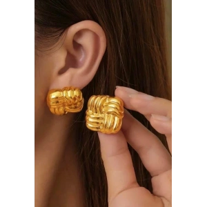 Altın Renk Çelik Küpe (Çift)