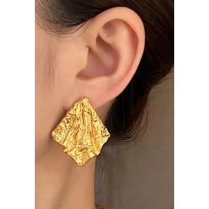 Altın Renk Çelik Küpe (Çift)