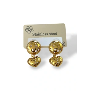 Altın Renk Çelik Küpe (Çift)