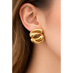 Altın Renk Çelik Küpe (Çift)