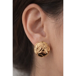 Altın Renk Çelik Küpe (Çift)