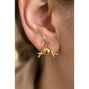 Altın Renk Çelik Küpe (Çift)