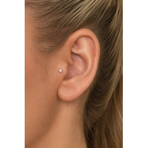 Altın Renk Cerrahi Çelik Tragus/Kıkırdak Küpe/Piercing (Tek)