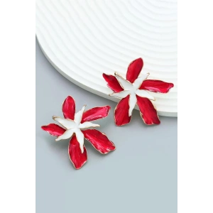 Altın Renk Çiçek Figürlü Küpe (Çift)