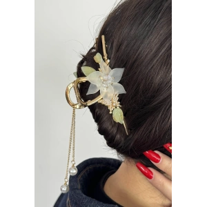 Altın Renk Çiçek Figürlü Metal Mandal Toka