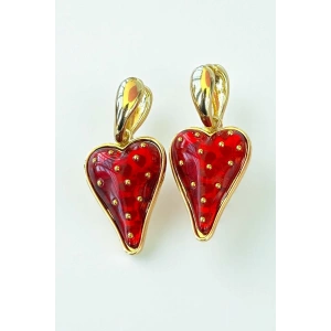 Altın Renk Çilek Figürlü Küpe (Çift)