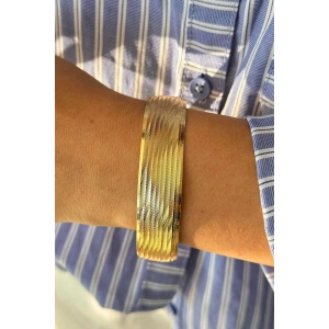 Altın Renk Çizgi Detaylı Bilezik