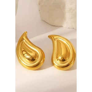 Altın Renk Damla Figürlü Çelik Küpe (Çift)