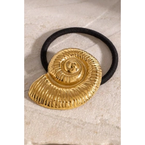 Altın Renk Deniz Kabuğu Detaylı Metal Lastik Toka