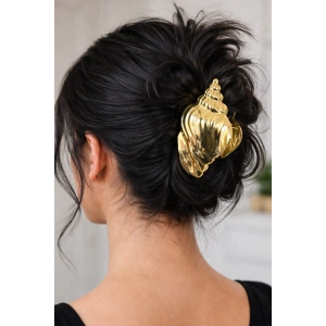 Altın Renk Deniz Kabuğu Figürlü Metal  Mandal Toka