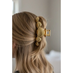 Altın Renk Deniz Kabuğu Figürlü Metal Mandal Toka